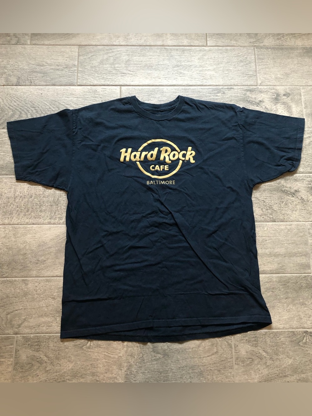 Vintage Y2K Hard Rock Cafe Baltimore Maryland Blue T-Shirt  Adults Shirt Size XL